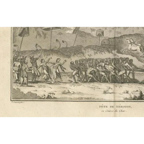 Hindu Festival Procession with Vishnu Cart – Engraving after Sonnerat, 1806 This antique engraving presents a detailed...
