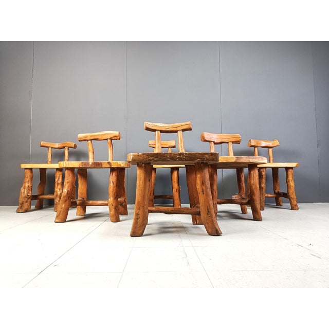 Vintage Brutalist Sculptural Dining Chairs, 1960s, Set of 6 For Sale - Image 9 of 11