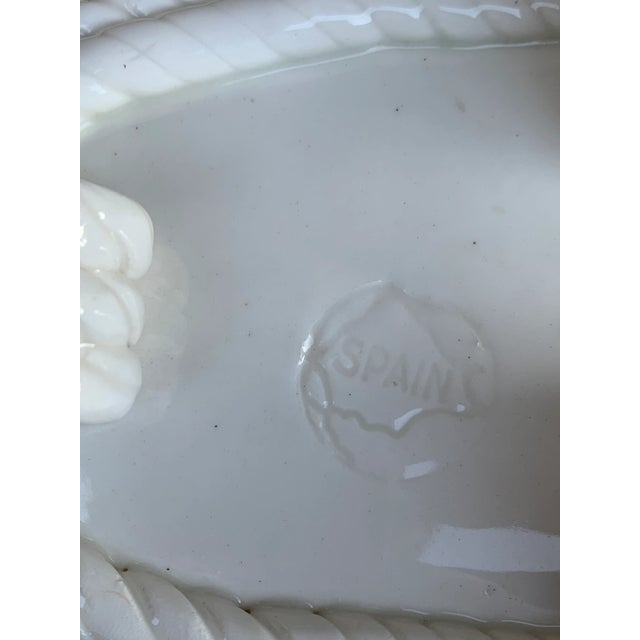 1960s French Country White Ceramic Woven Rope Cachepot Basket For Sale - Image 11 of 11