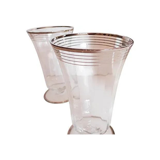 1950s Silver Plate Pitcher and Glasses - Set of 5 For Sale - Image 5 of 6