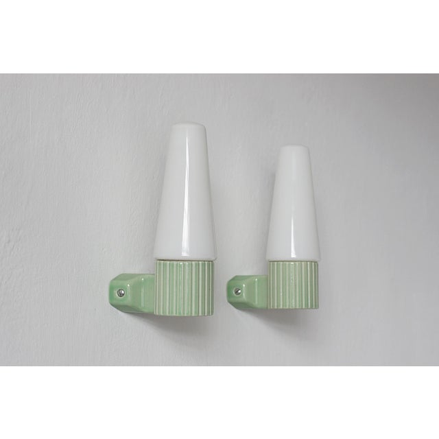 Hans-Agne Jakobsson Ceramic Wall Sconces by Hans-Agne Jakobsson for Ifö, Sweden, 1960s, Set of 2 For Sale - Image 4 of 6