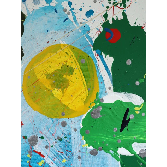 Mid-Century Modern 'Chromatic Constellation' Vintage Swedish Original Abstract Oil Painting, Framed For Sale - Image 9 of 13