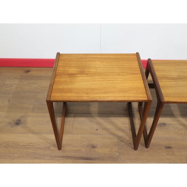 Mid Century Modern Vintage Teak Quadrille Nesting Ends Tables in the Style of G Plan Danish Style For Sale - Image 11 of 14