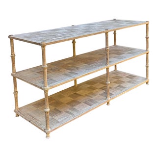 William Yeoward Cerused Gustavian Style White Washed Console Table / Etagere For Sale