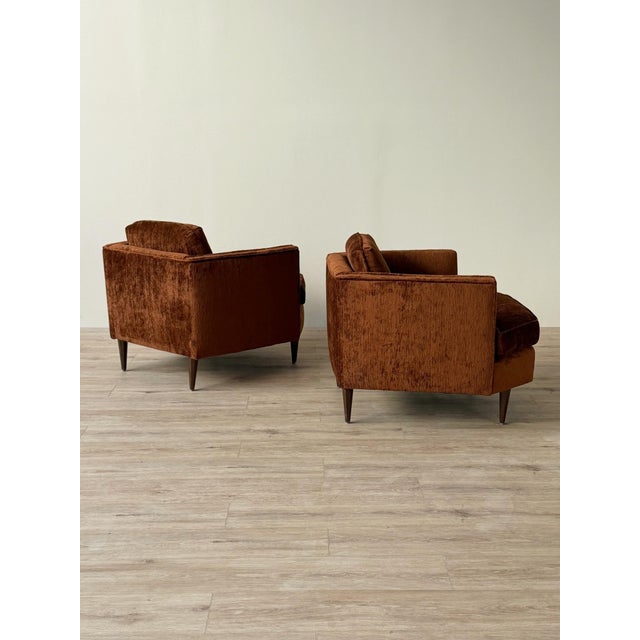 Chocolate Mid-Century Lounge Chair in Chocolate Chenille For Sale - Image 8 of 12
