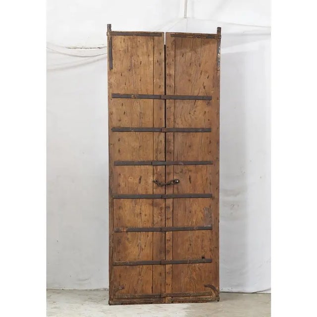 Antique Indian Teak Wood & Brass Door Chairish