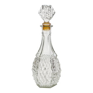 Vintage Anchor Hocking Wexford Diamond Point Glass Decanter With Stopper For Sale