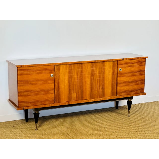 Vintage Modernist Walnut Sideboard by André Arbus, 1950s For Sale - Image 11 of 11