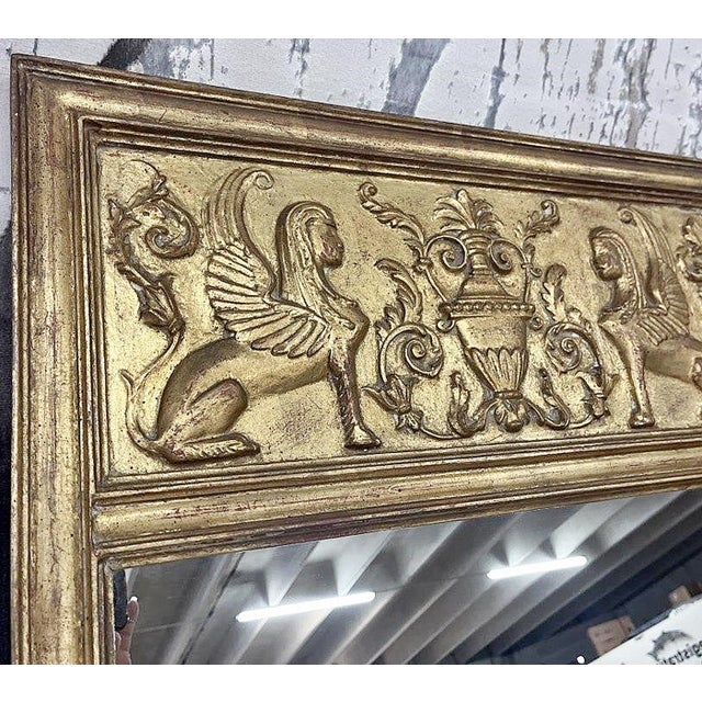 1920s 1920s Neoclassical Style Gilt Wall Trumeau Mirror For Sale - Image 5 of 6