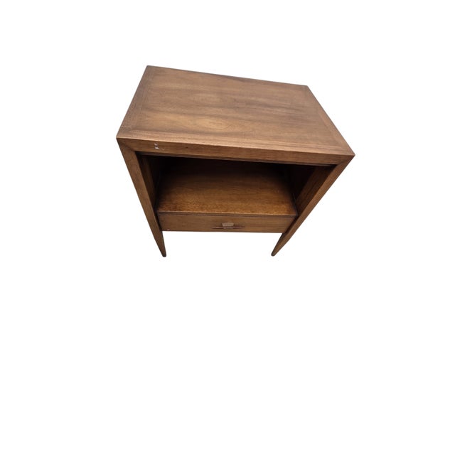 Vintage Danish Modern Century Furniture Night Stand End Table Rosewood Bronze For Sale - Image 11 of 13