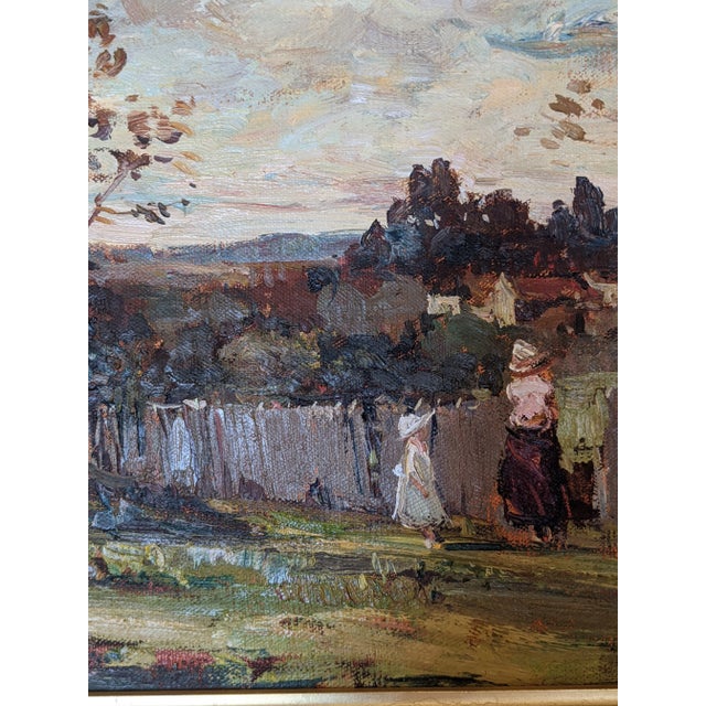 Adriaan Boshoff Oil "Mother and Child" Framed Figurative Landscape For Sale - Image 4 of 10