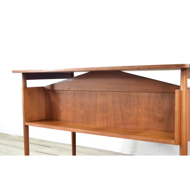 Mid-Century Modern Danish Teak Desk by Gunnar Nielsen for Tibergaard, 1960s, in Very Good conditions. Designed 1960 to...