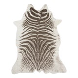 Erin Gates by Momeni Acadia Zebra Grey Faux Hide Area Rug - 5'3" X 7'10" For Sale