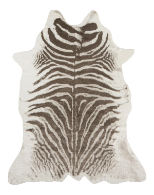 Erin Gates by Momeni Acadia Zebra Grey Faux Hide Area Rug - 5'3" X 7'10"