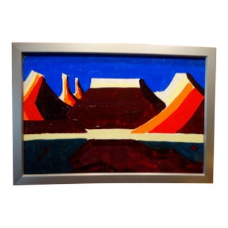 Conrad Buff Mid-Century Desert Landscape Oil Painting on Board For Sale