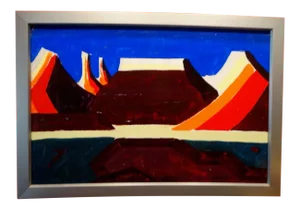 Conrad Buff Mid-Century Desert Landscape Oil Painting on Board