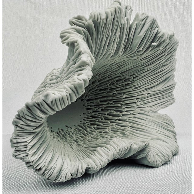 A Sea Form Hand Crafted in White Porcelain For Sale - Image 4 of 8