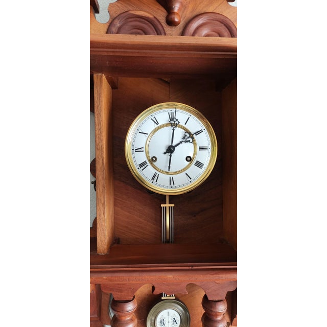 Large Late 20th Century Mechanical Wall Pendulum Clock by Franz Hermle & Sons For Sale - Image 6 of 9