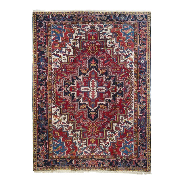 Antique Heriz Rug 6'8'' x 9'4'' For Sale