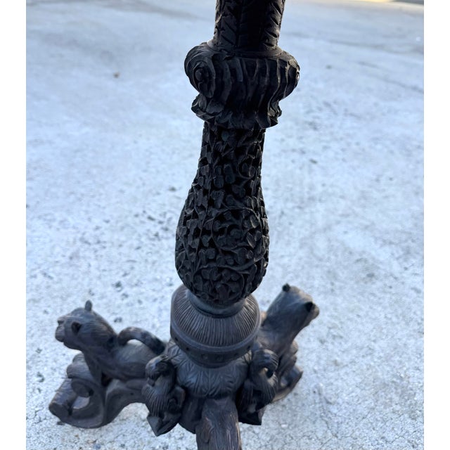 Antique Burmese Round Hand-Carved Side Table For Sale - Image 12 of 12