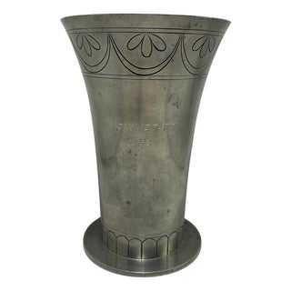 Art Deco Pewter Vase attributed to C. G. Hallberg, Sweden, 1930s For Sale