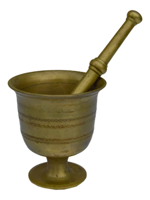 Antique Engraved Mortar & Pestle
