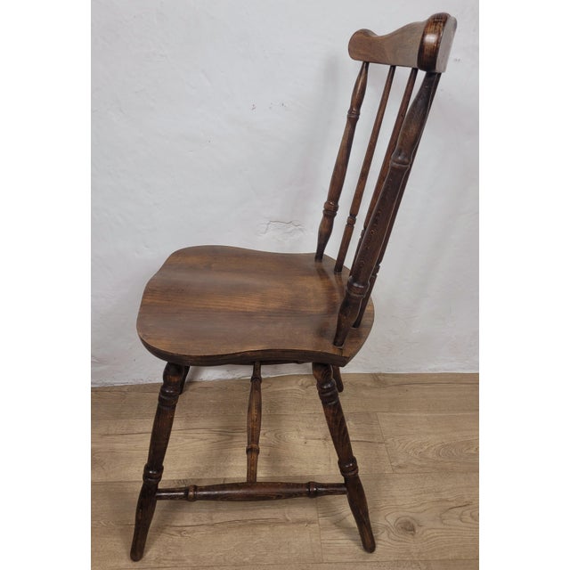 Vintage English Elm Spindle Back Kitchen Chair, 1970 For Sale - Image 13 of 15
