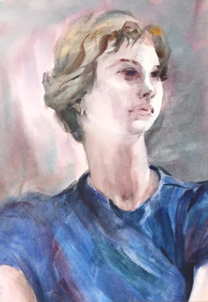 Eve Nethercott, Portrait of a Woman (P3.4), Watercolor on Paper
