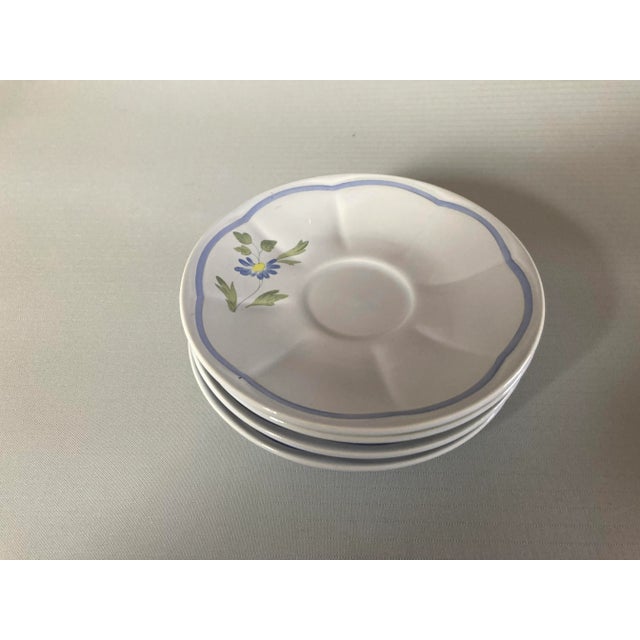 Longchamp Vintage Longchamp Hand Painted France Saucers S/4 For Sale - Image 4 of 6
