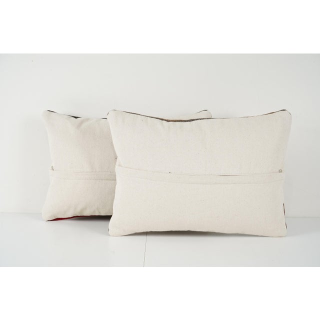 1960s Striped Kilim Pillow Cover - A Pair For Sale - Image 5 of 5