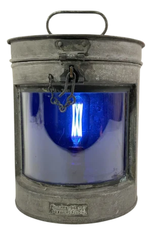 Ships Lantern with Cobalt Blue Lens