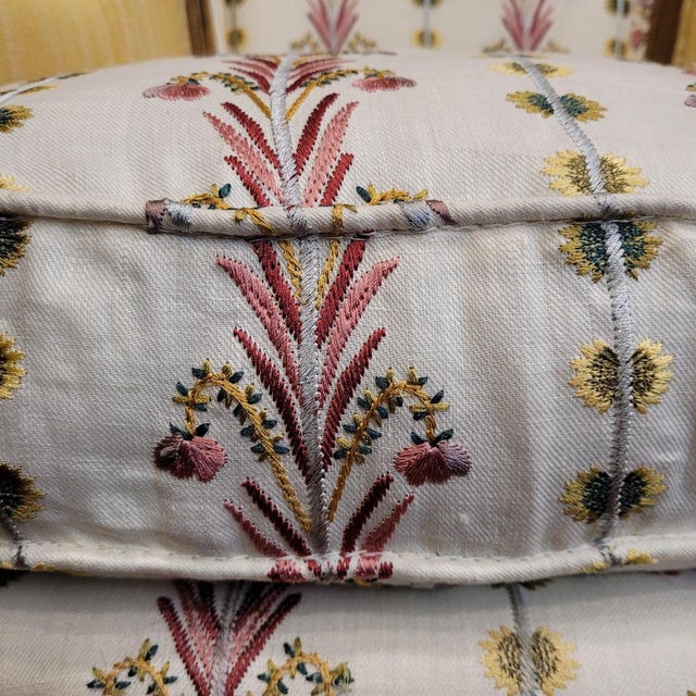 Napoleon III Wooden Corbeille Armchair with Pierre Frey Upholstery, France, 1820s For Sale - Image 15 of 18