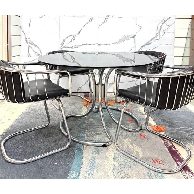Modern Dining Table and Chairs attributed to Giotto Stoppino and Gastone Rinaldi, 1970, Set of 5 For Sale - Image 3 of 18
