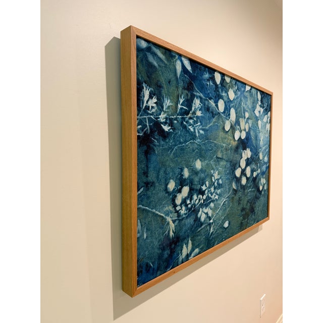 Kristen Abbott Cyanotype Original Art - Framed in Oak For Sale - Image 4 of 6