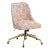 Brynn Office Chair with Gold Base in Japanais Dusty Pink For Sale