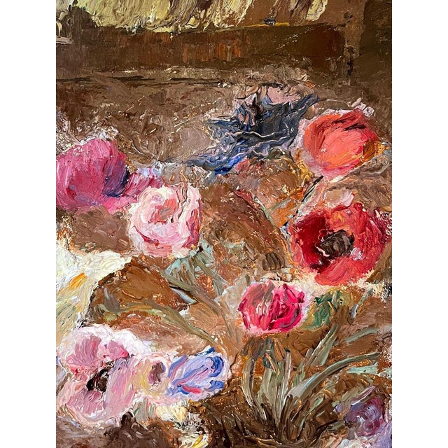 Otto Vautier, Flowers in a Vase, Oil on Canvas For Sale - Image 5 of 11