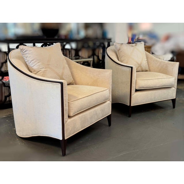 Wood Ambella Atelier Art Deco Lounge Chairs, a Pair For Sale - Image 7 of 18