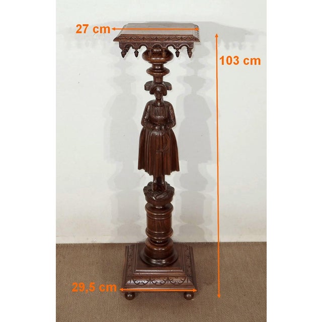 Pedestal in Chestnut - 1920s For Sale - Image 18 of 18