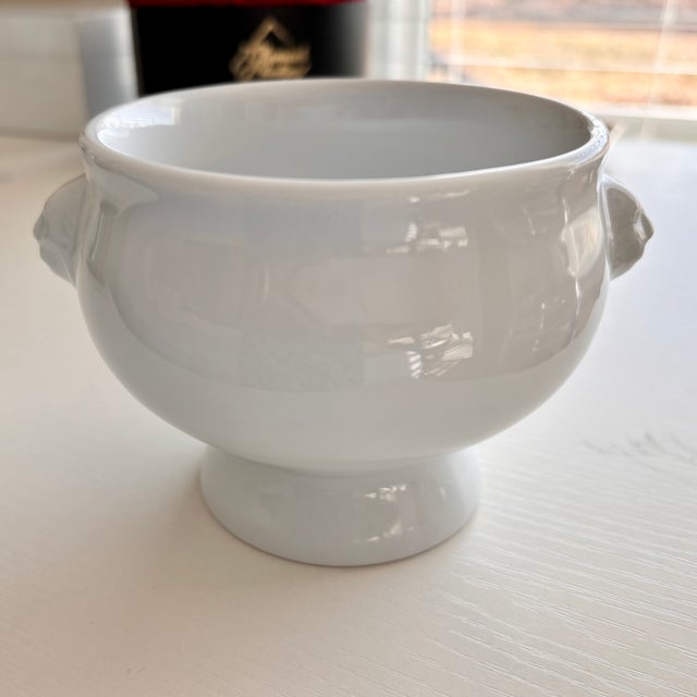 2000 - 2009 Bodum French White Porcelain Lion Head Soup Bowls - Set of 4 For Sale - Image 5 of 14
