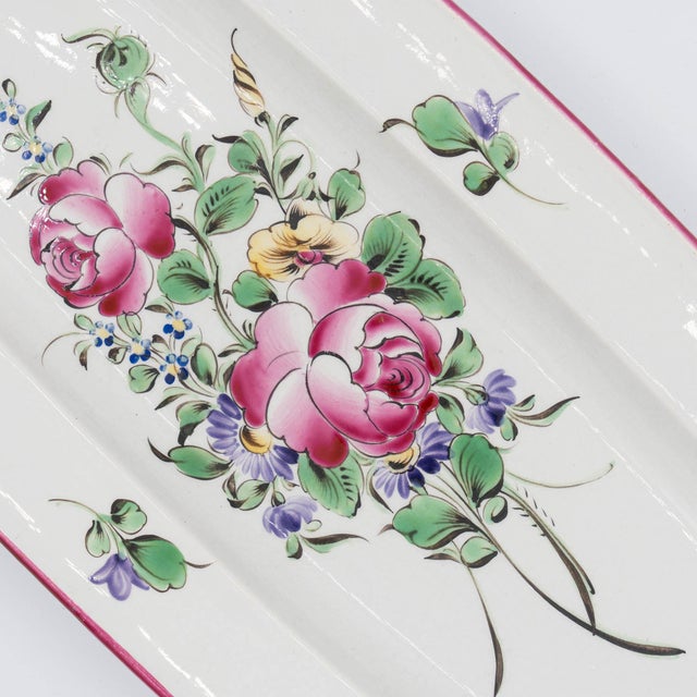 French Art Nouveau Long Oval Platter from Luneville, Early 20th Century For Sale - Image 5 of 8