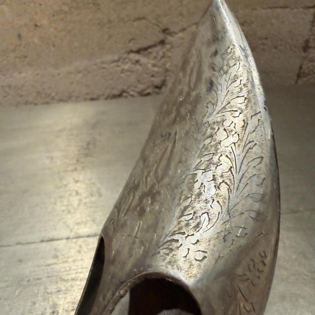 Metal Vintage Indian-Style Slipper Ashtray Silver-Plated Brass For Sale - Image 7 of 10