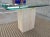 Artedi Artedi Brass-X Pedestal Glass End Table in Polished Travertine Italy For Sale - Image 4 of 13