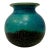 Hand Thrown Signed Teal Blue Glossy Ceramic Vase Pottery From Basel Switzerland For Sale