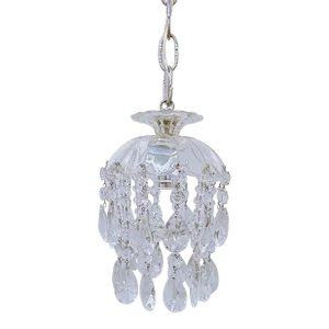 1950s Parachute Chandelier With Hand Cut Glass Dish