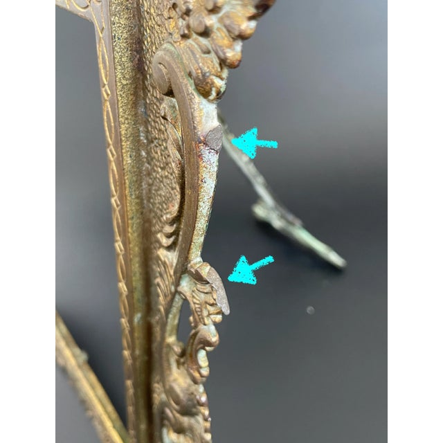 Antique Victorian Gold Gilt Cast Iron Picture Frame For Sale - Image 11 of 12