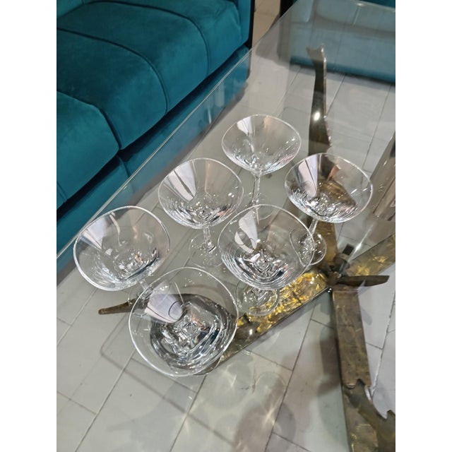 Lead crystal martini glasses, produced in the Colle Val d'Elsa glassworks in the 1980s.