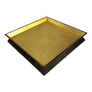 1970’s Gold Foil and Lacquer Reversible Tray For Sale