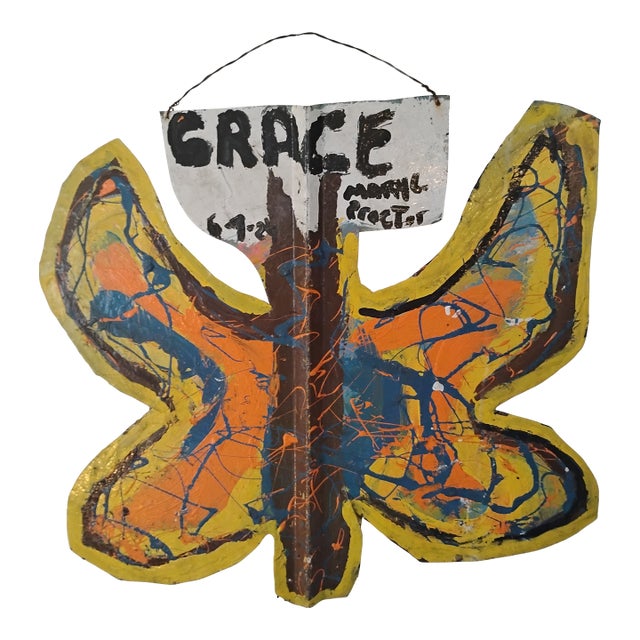 Original Mary L. Proctor Sheet Metal Cutout "Grace Butterfly" For Sale