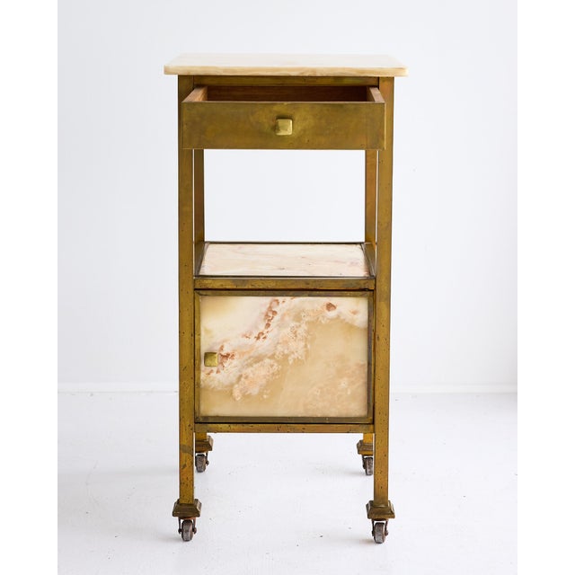 French Brass and Onyx Side Table on Casters, Circa 1900 For Sale - Image 4 of 18
