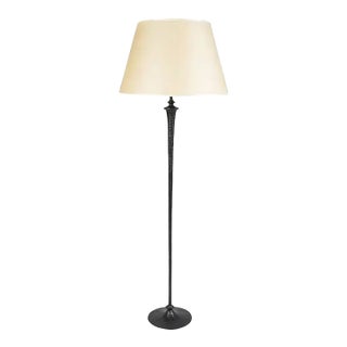 1980s Modern Giacometti Style Solid Bronze Standing Floor Lamp For Sale